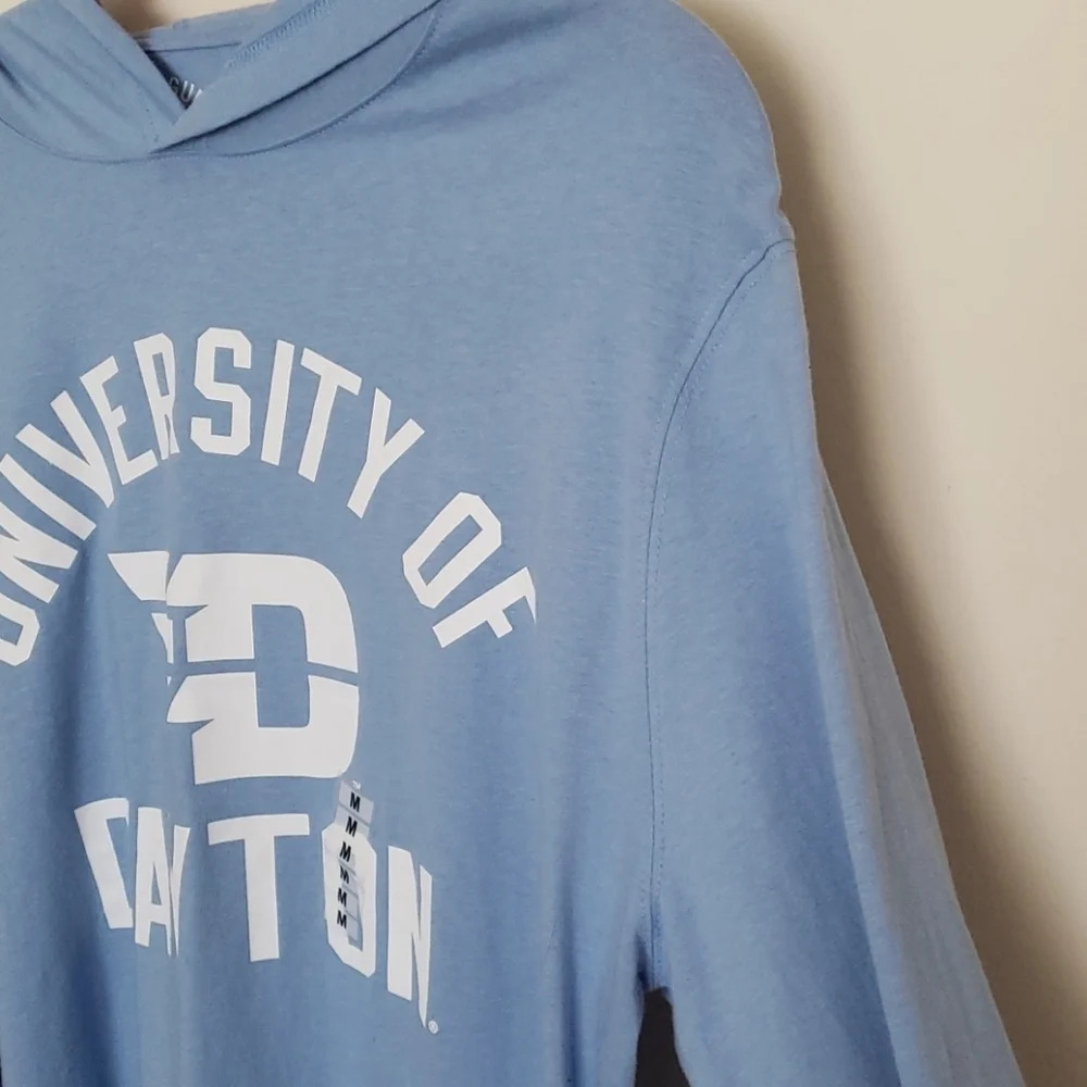 Unisex Hooded Light Blue Long Sleeve Top - Picture 6 of 13